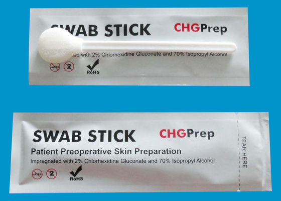 La mousse jetable CHG chirurgical tamponnent alcool isopropylique IPA 2% CHG Swabstick de 70%