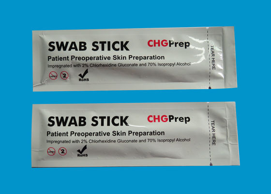La préparation CHG de gluconate de Chlorhexidine tamponnent la mousse de 132mm 2%CHG + 70%IPA