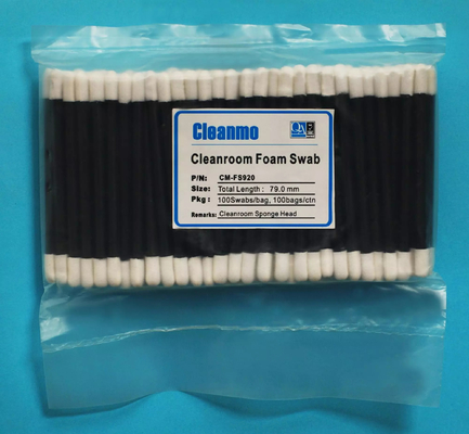 Le Cleanroom de poignée de noir de cm FS920 tamponne avec la tête ronde d'éponge